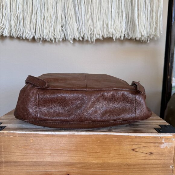 Frye Azariah Brown Floral Embroidered Leather Convertible Backpack Hobo Bag - Picture 6 of 16